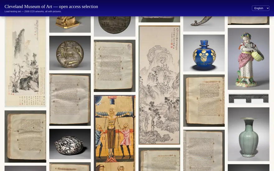 La stessa collezione, più in basso nella pagina: il mosaico prosegue senza interruzioni.